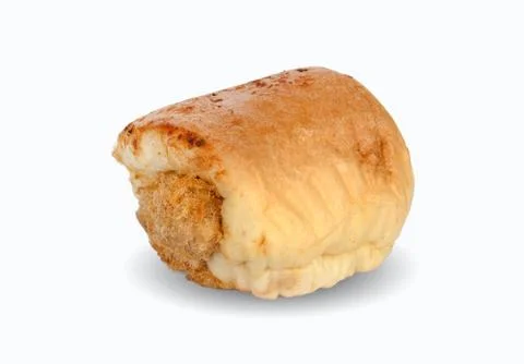 Shredded pork bread on white background Stock Photos