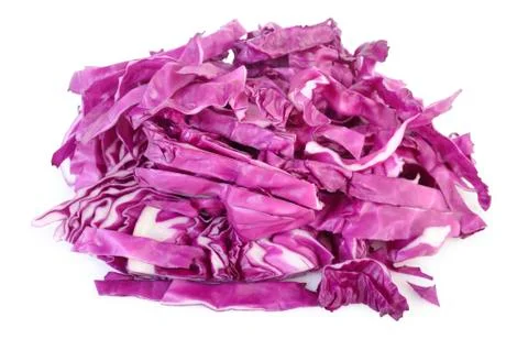 Shredded red cabbage on white background Stock Photos