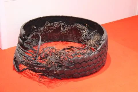 Shredded Tyre. Stock Photos