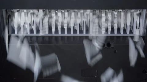 Shredder Blades Cutting Papers Video stock 248472491