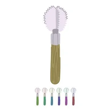 Shredder coconut scraper tool vector cartoon graphic Stock Illustration