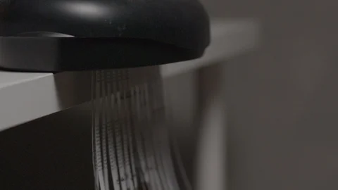 Shredder cut paper in tiny lines - Slow motion at 200Fps 스톡 동영상 103550303