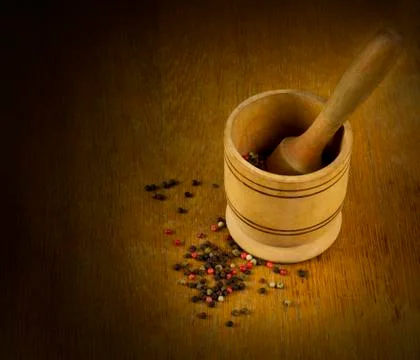 Shredder for different spice Foto stock