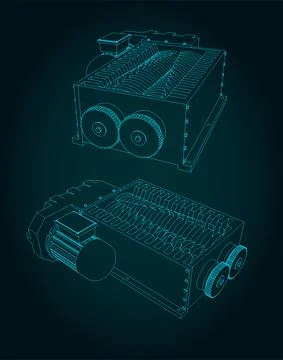 Shredder machine illustration Stock Illustration
