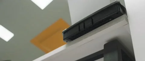 Shredder. Paper destroying machine. Process of paper cutting in the office.  Stock Footage 199037757