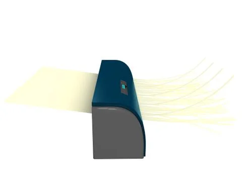 Shredder with yellow sheet Stock Illustration