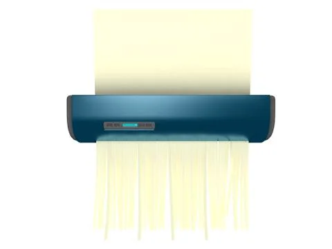 Shredder with yellow sheet Stock Illustration