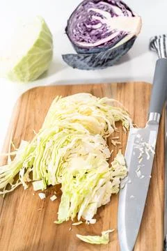Shredding cabbage 写真素材