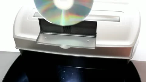 Shredding cd media isolated on a white background 스톡 동영상 10843692