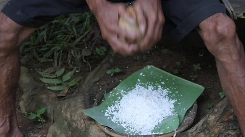 Shredding coconut close up Stock Footage 68152481
