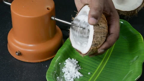 Shredding coconut Stock Footage 137532130