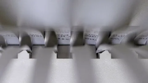 Shredding Documents Close Up Inside Stock Footage 78685847