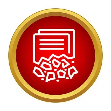 Shredding documents icon representing data destruction and privacy Stock Illustration