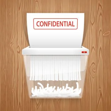 Shredding Documents for Security Stock Illustration