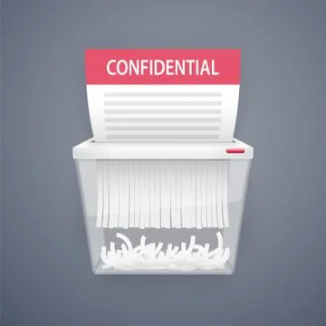 Shredding Documents for Security Stock Illustration