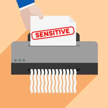 Shredding Sensitive Letter Stock Illustration