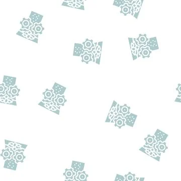 Shredding solid waste glyph vector seamless pattern 库存插图