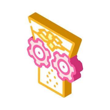 Shredding solid waste isometric icon vector illustration Stock Illustration