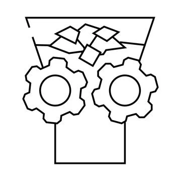 Shredding solid waste line icon vector illustration Stock Illustration