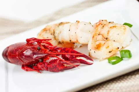 Shrimp and crayfish Stock Photos