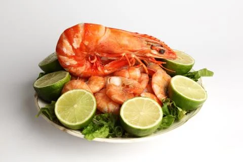 Shrimp background Stock Photos