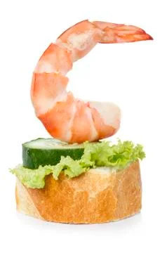 Shrimp canape Stock Photos
