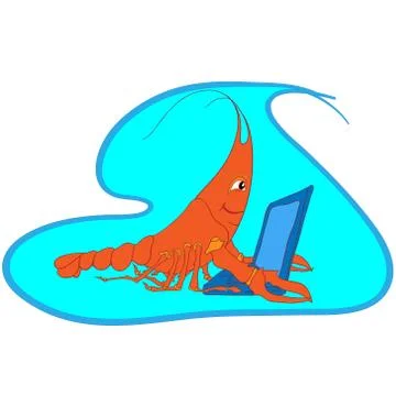 Shrimp cartoon character Stock Illustration