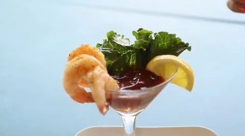Shrimp Cocktail Stock Footage 8962192