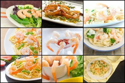 Shrimp Collage Stock Photos