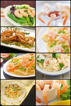 Shrimp Collage Stock-Fotos