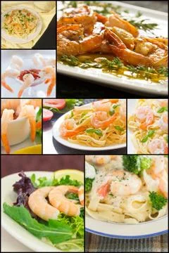 Shrimp Collage Stock Photos