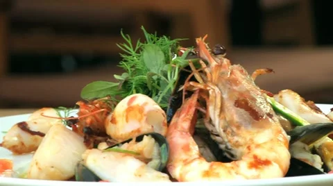 Shrimp dish 1 Stock Footage 10942621