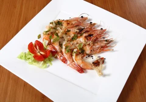 Shrimp dish cooked Stock Photos