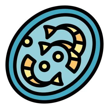 Shrimp dish icon vector flat Stock Illustration