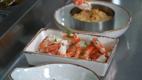 Shrimp Dish Preparation Stock Footage 318310222