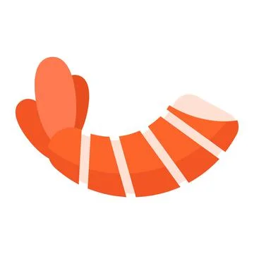 Shrimp flat clipart vector illustration Illustrazione stock