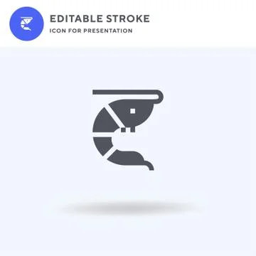 Shrimp icon vector, filled flat sign, solid pictogram isolated on white, logo Illustrazione stock