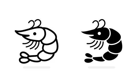 Shrimp icon on white background. Vector illustration Stock Illustration