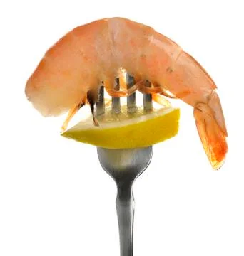 Shrimp with lemon Stock-Fotos