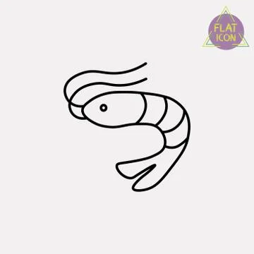Shrimp line icon Stock Illustration