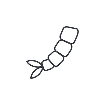 Shrimp line icon isolated vector illustration Stock Illustration