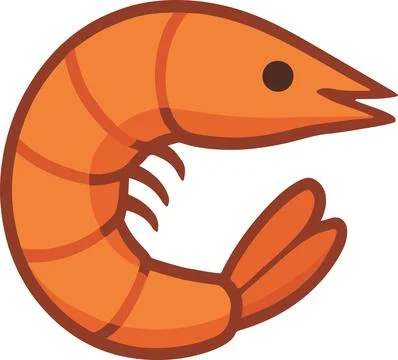 Shrimp, minimal simple vector illustration 스톡 일러스트