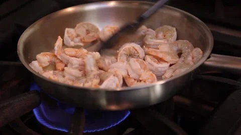 Shrimp in the pan Stock Footage 46530985