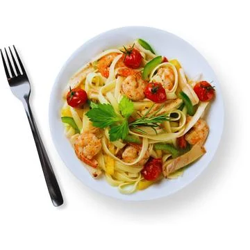 Shrimp Pasta Stock Illustration