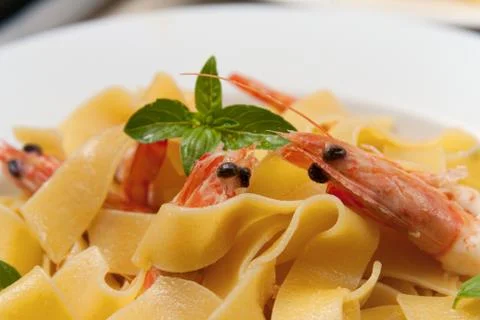SHRIMP PASTA Foto stock