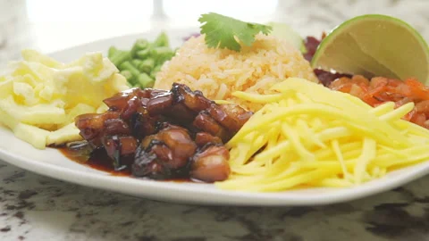 Shrimp Paste Fried Rice Stock Footage 146292886