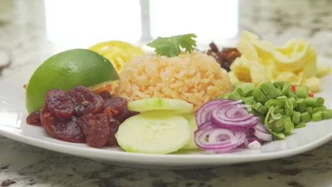 Shrimp Paste Fried Rice Stock Footage 146292887