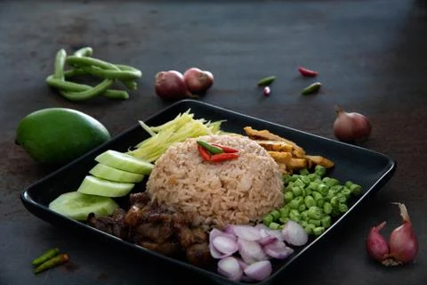 Shrimp Paste Fried Rice. Foto stock