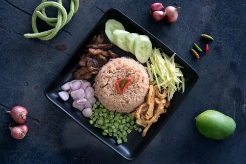 Shrimp Paste Fried Rice. Stock Photos