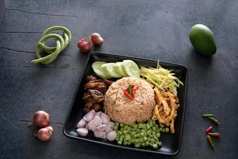 Shrimp Paste Fried Rice. Foto stock